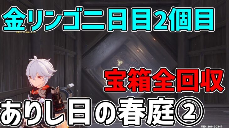 【原神】サマータイムオデッセイ　二日目ありし日の春庭其の２　２つ目の秘境謎解き宝箱全回収しました。　【攻略解説】宝箱,原石金リンゴ2日目