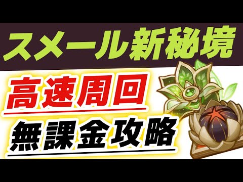 【原神】スメール新聖遺物秘境を無課金でもサクサク攻略する方法を解説します！！【げんしん】